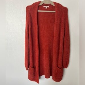 Love Tree Long Lined Open Front Cardigan; Size Large